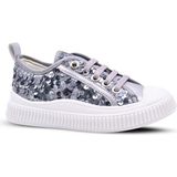 kids A more Sweet Kız Çocuk Pullu ve Bağcıklı Gümüş Renk Sneaker
