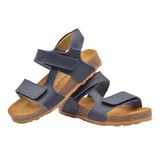 Kids A More Zoey Lacivert Çift Cırtlı Deri Unisex Çocuk Sandalet