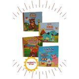 Kids Babies 3 Boyutlu Hareketli Kitaplar - 4'lü Set - Fil Tonton & Minik Ayı Bani & Dinozor Dino & Sincap Karamel