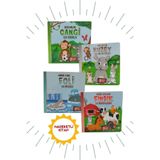 Kids Babies Hareketli Kitaplar 4'lü Set 'Minik Tavşan Fındık & Gergedan Kuzey & Minik Fok Foli & Maymun Cangi'