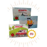 Kids Babies Sesli Kitap Taşıtlar 3'lü Set - Ambulans, Gemi, Helikopter Temalı 0-3 Yaş