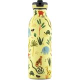 Kids Bottle Jungle Friends Paslanmaz Çelik Çocuk Su Matarası 500 ml Pipetli - Renkli - 1