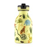 Kids Bottle Jungle Friends Paslanmaz Pipetli Çelik Çocuk Su Matarası 250 Ml Sarı