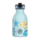 Kids Bottle Sea Friends Pipetli Paslanmaz Çelik Çocuk Su Matarası 250 Ml Mavi