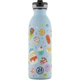 Kids Bottle Sweet Friends Pipetli Paslanmaz Çelik Çocuk Su Matarası 500 ml - Renkli - 1