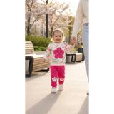 KIDS Çiçek Aplikeli Kız Bebek Eşofman Takımı – Uzun Kollu Sweatshirt 2li 1-3 YAŞ ÇKBET-01
