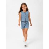 Kids Çocuk Kız Çocuk Taşlı Yelek ve Taş Detaylı Jean Şort Takım 2’li Yazlık Kombin 2-10 Yaş - 3 - 4 Yaş - Kotdenim