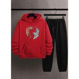 Kids Face Erkek Çocuk Eşofman Takımı - Kırmızı - Siyah - 13 Yaş