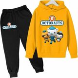 Kids Face Özel Tasarım Kapüşonlu Octonauts Baskılı Şardonlu Kışlık Erkek Çocuk Eşofman Takımı - 8 Yaş - Sarı - Siyah