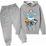 Kids Face Özel Tasarım Kapüşonlu Octonauts Baskılı Şardonlu Kışlık Erkek Çocuk Eşofman Takımı - 9 Yaş - Gri