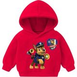 Kids Face Özel Tasarım Kapüşonlu Paw Patrol Baskılı %100 Pamuk 3 Iplik Şardonlu Tam Kışlık Erkek Çocuk Sweatshırt - Kırmızı - 8 Yaş