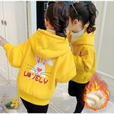 Kids Face Özel Tasarım Kapüşonlu Tam Fermuarlı Lovely Sırt Baskılı Tam Kışlık Oversize Kız Çocuk Sweatshırt - 9 Yaş