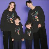 Kids Face Özel Tasarım Mutlu Yılbaşı Geyiği Baskılı Kışlık Aile Kombini Sweatshırt.1 Adet Fiyatıdır. - Siyah - 2XL