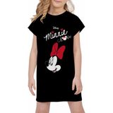Kids Face Özel Tasarım Sevimli Minnie Baskılı Ultra Rahat Kısa Kollu Yazlık Kız Çocuk Spor Elbise - Siyah - 4 Yaş