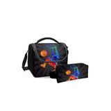Kids Gri basketbol Desenli Thermo Beslenme Çantası Ve Kalemlik Seti 11783