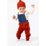 Kids Kingdom Triko Pantolon ve Bere Kaşkorse Badili Kot Detaylı Salopet Kışlık Erkek Bebek-Çocuk Takım - 2 Yaş - Bordo