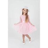 Kids Kız Çocuk Şapkalı Ve Tül Dantel Trend Abiye Elbise Ak2228 - Pembe - 7 Yaş