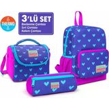 Kids Klap Desenli Iki Bölmeli Okul Çantası 23606+ Beslenme 11703+ Kalemlik 22006