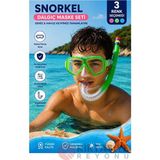 Kids Like Mustran Deniz Havuz Yüzme Seti Gözlük ve Snorkel Seti (1 adet) (Çocuk ve Gençler için) - Yeşil