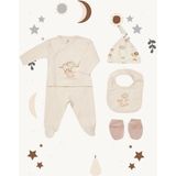 Kids Little Store 5 Li Animals Kingdom % 100 Pamuk Yenidoğan Hastane Çıkışı (56 cm ) - Standart - Krem