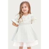 Kids Little Store Jakarlı Çiçekli Mavi Elbise ( 2-5 Yaş ) - 2 Yaş