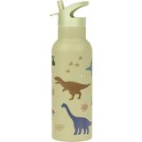Kids Living Etc. Little Lovely Dinosaurs Yağ Yeşili Çelik Pipetli Çocuk Termos Suluk 500 ml - Standart