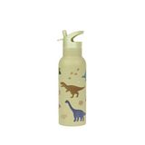 Kids Living Etc. Little Lovely Dinosaurs Yağ Yeşili Çelik Pipetli Çocuk Termos Suluk 500 Ml
