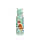 Kids Living Etc. Little Lovely Forest Friends Nil Yeşili Çelik Pipetli Çocuk Termos Suluk 500 Ml