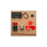 Kids Maker Motor Deney Seti ( Ahşap Tabanlı ) Motor - Pil Kutusu - Anahtar - Pil - Kablo - Pervane