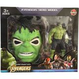 Kids Oyuncak Hulk Işıklı Maske ve Figür Seti 2156-HM-YEŞIL - Renkli