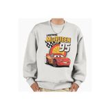Kids Şimşek Mcquen Araba Baskılı Erkek Kışlık Çocuk Sweatshirt Beyaz