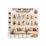 kids town 12'li Bohem Modern Duvar Tablosu Seti | Çerçeve Görünümlü 3 mm MDF UV Baskılı Salon Dekoru Çerçeve Görünümlü Duvar Tablo Kolajı (Trend Tasarımlar) mdf888