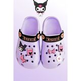 Kids World Kuromi Karakter Kız Çocuk Önü Kapalı Havuz Plaj Sokak Terliği - Mor