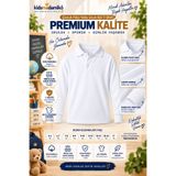 Kidsmadamiko Erkek Kız Çocuk Polo Yaka T-shirt Uzun Kollu Manşetli %100 Pamuk Tam Kalıp 1. Kalite