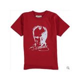 Kidsmadamiko Kız Çocuk Atatürk İmzalı Tişört - 5 - 6 Yaş - Kırmızı