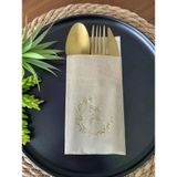 Kidspartim 12'li 40x40 cm Gold Yaldızlı Kraft Better Together Cepli Peçete