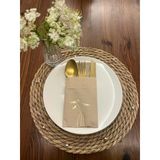 Kidspartim 12'li 40x40 cm Gold Yaldızlı Kraft Cepli Havuç Çiçeği Peçete