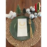 Kidspartim 16'lı Gold Yaldızlı Beyaz Happy New Year Geyik Boynuzu Peçete