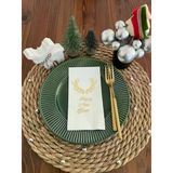 Kidspartim 16'lı Gold Yaldızlı Beyaz Happy New Year Küçük Geyik Boynuzu Peçete