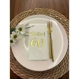 Kidspartim 16'lı Gold Yaldızlı Beyaz hello Altmış Yaş Peçete