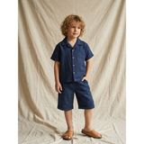 Kidsroom Erkek Çocuk Keten Gömlek Şort 2 Li Takım - 4-5 Y - Lacivert