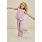 Kidsroom Kız Çocuk Çizgili Nakış Detaylı Bluz ve Pantolon Takım Pembe - 3 - 4 Yaş