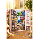 kidssan games Puzzleland 500 Parça Cafe de Corse Puzzle – Deniz Manzaralı Avrupa Sokağı Puzzle 33x48 cm