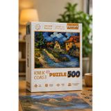 kidssan games Puzzleland River Coast 500 Parça Puzzle – Sanatsal Manzara Puzzle 33x48 cm