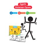 kidva Stick Man Çöp Adam Figürlü Eğitici Oyuncak Dayanıklı Gövde 12 Çift Taraflı Kartlı Kutu Oyunu 3 Yaş