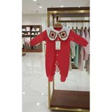 Kidzes Çiçek Örgü Yakalı Tulum 0-3 Ay Kız Bebek