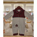 Kidzes Raporlu %100 Pamuklu Unisex Desenli Tulum - Bej - Kırmızı - 0 -3 Ay