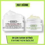 Kiehl's Ultra Facial Cream & Avokadolu Göz Kremi 2 Adet Kavanoz Seti Tüm Cilt Tipleri İçin Nemlendirici