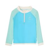 Kietla Blue Striped UPF 50+ UV ve UVB Korumalı Çocuk için Deniz ve Havuz Uzun Kollu Tişört Mayo (4-6 Yaş)
