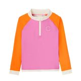 Kietla Pink Red UPF 50+ UV ve UVB Korumalı Turuncu Pembe Renk Çocuk için Deniz ve Havuz Uzun Kollu Tişört Mayo (6-8 Yaş)